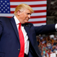 Alleged rapist and President of the United States, Donald Trump, at his neo-fascist rally in North Carolina on July 17, 2019
